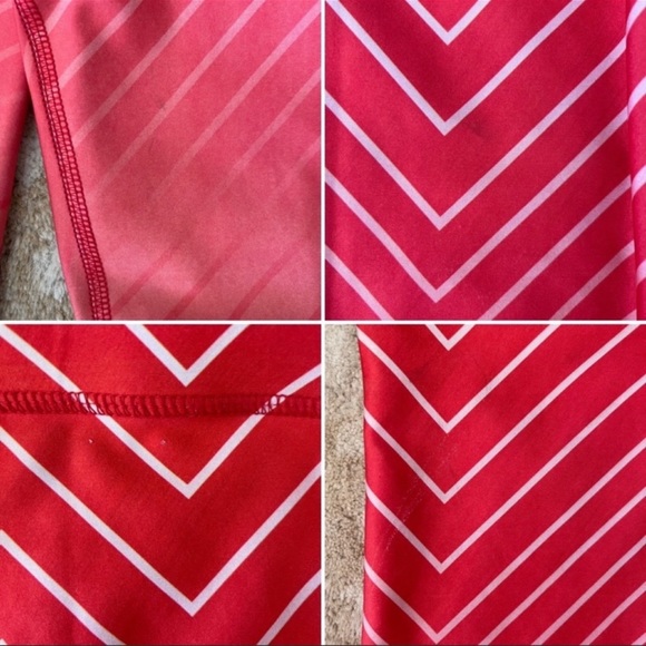 Terez x Peloton Lightning Legging Chevron Striped Red White Ombre Size Small - Picture 12 of 13